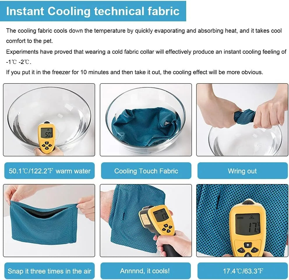 Dog Cooling Bandana Ice Pet Cooling Collar for Hiking Traveling Pet Supplies