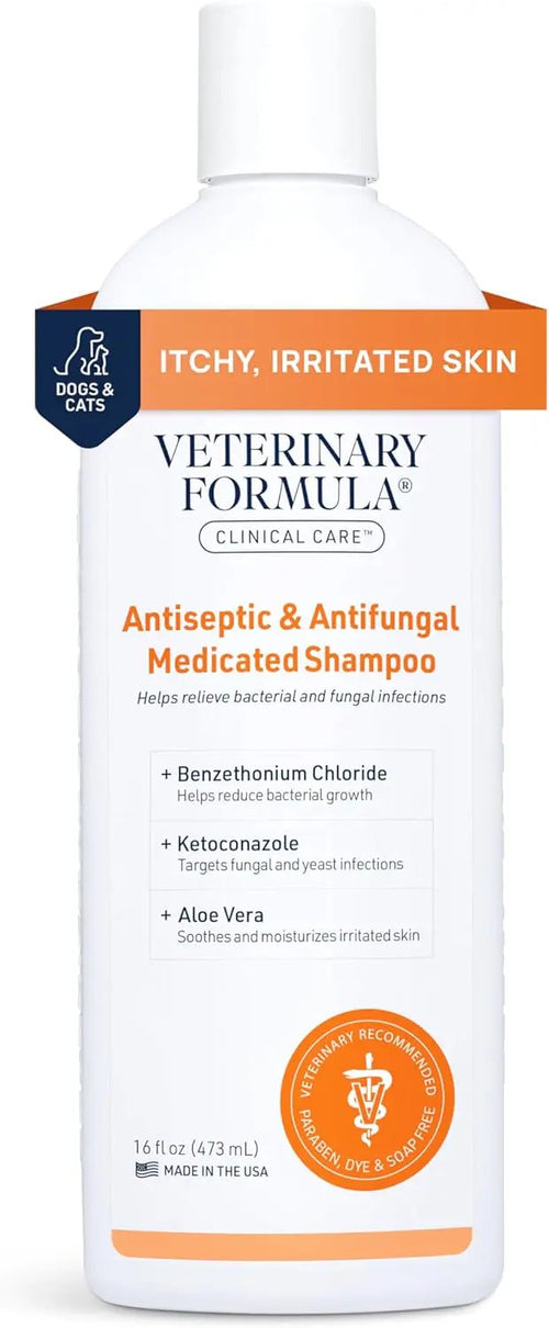 Clinical Care Antiseptic & Antifungal Medicated Shampoo for Dogs & Cats, 16 oz