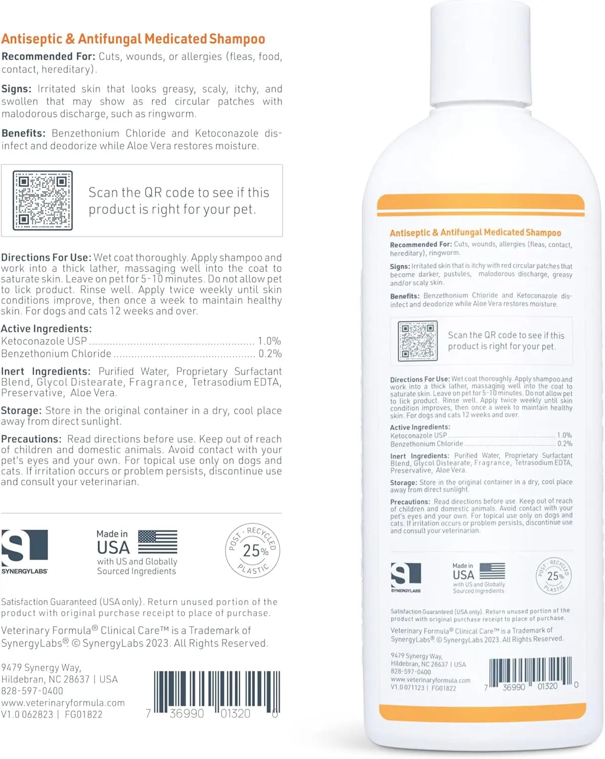 Clinical Care Antiseptic & Antifungal Medicated Shampoo for Dogs & Cats, 16 oz
