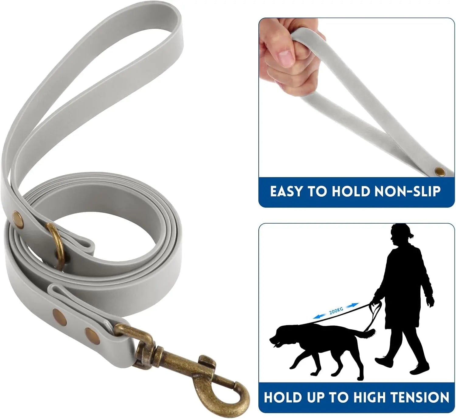Waterproof Dog Collar & 4FT Leash Set Adjustable XS–XL with Poop Bag